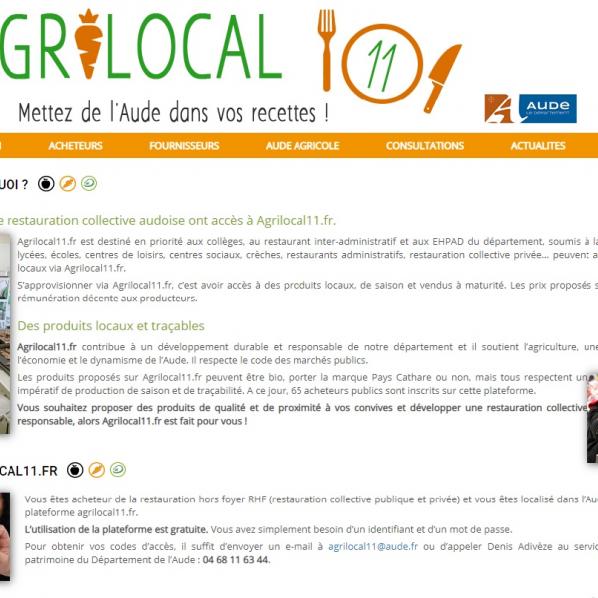 Page d'accueil de Agrilocal 11