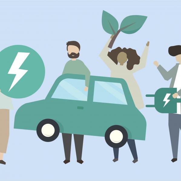 Illustration de voiture électrique