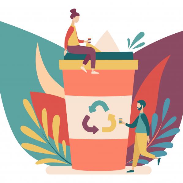 Dire stop au plastique avec des gobelets recyclables