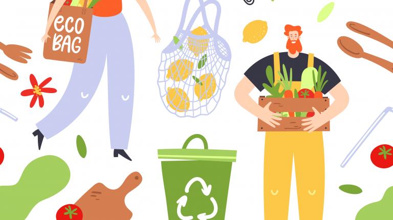 Illustration manger local, gaspiller moins dans l'Aude