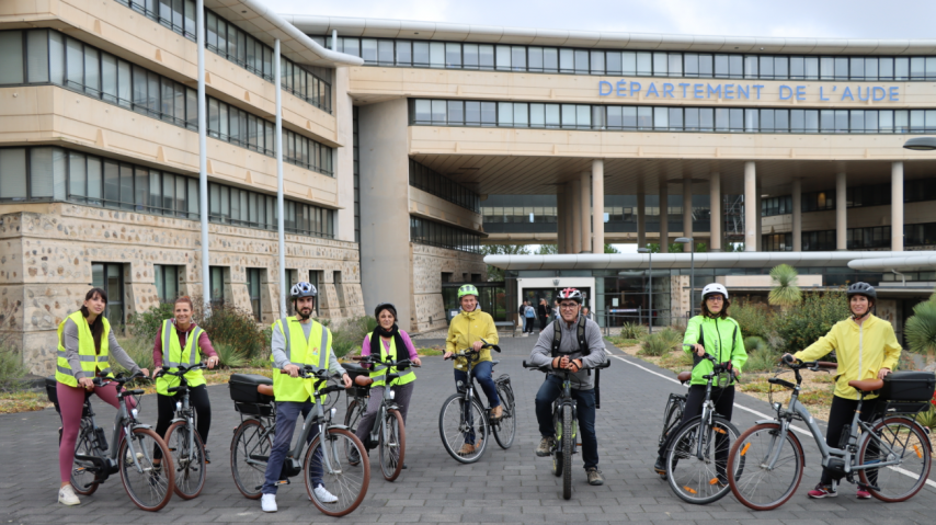 Sortie vélo entre collègues, une des actions de la collectivité audoise à l'attention des agents.